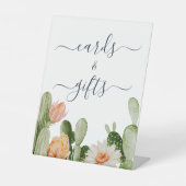 Cactus Flowers Greenery Shower Cards & Gifts Sign Reclamebord Met Voetstuk (Voorkant)