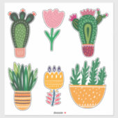 Cactus Flowers Schattige Sticker (Vel)