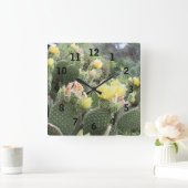 Cactus Flowers Wall Clock Vierkante Klok (Huis)