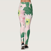 Cactus Flowers: Waterverf schilderij Leggings (Achterkant)