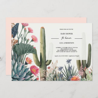 CACTUS FOLIAGE BABY SHOWER KAART