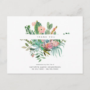 Cactus Funeral Loss of Life Dank u Briefkaart