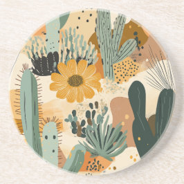Cactus Garden Boheemse ronde zandsteen Onderzetter