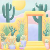Cactus Garden Succulents Western woestijnlandschap Sticker (Voorkant)