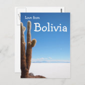 Cactus géant sur la carte texte Salar de Uyuni (Devant / Derrière)