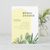 Cactus geel geometrisch Vrijgezellenfeest Kaart (Staand voorkant)