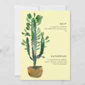 Cactus geel geometrisch Vrijgezellenfeest Kaart (Achterkant)