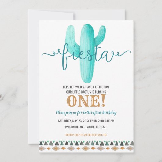 Cactus Gepersonaliseerd verjaardag Baby shower Fie Kaart (Voorkant)