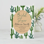 Cactus Green Bridal Shower Invitation Green (Debout devant)