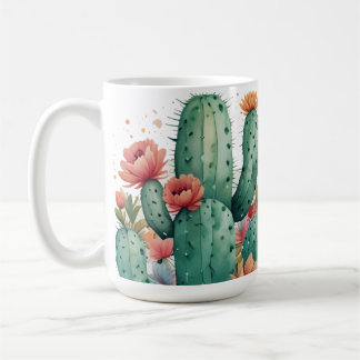 Cactus Green Succulent Waterverf Garden Plant Koffiemok
