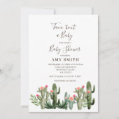 Cactus Green Taco 'Bout A Baby Invitation (Devant)
