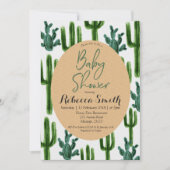 Cactus Greenery Baby shower Invitation Modern Kaart (Voorkant)