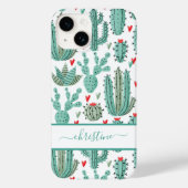 Cactus groen wit naam script Case-Mate iPhone case (Achterkant)