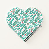 Cactus groen wit patroon monogram notitieboek (Achterkant)
