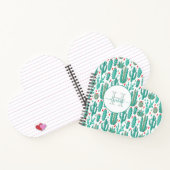 Cactus groen wit patroon monogram notitieboek (Binnen)
