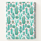 Cactus groen wit patroonmonogram notitieboek (Achterkant)