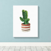 Cactus Hand-getrokken Potlood Crayon Art Canvas Pr (Insitu (Houten vloer))
