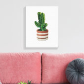 Cactus Hand-getrokken Potlood Crayon Art Canvas Pr (Insitu (Woonkamer))