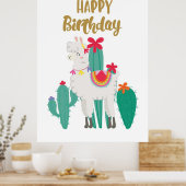 Cactus Happy Birthday Poster (Keuken)