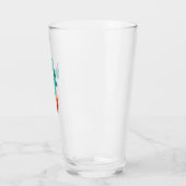Cactus Hart Monogram Initialen Groen Roze Fun Glas (Links)