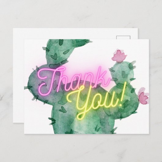 Cactus Hartelijk dank Briefkaart (Voorkant / Achterkant)