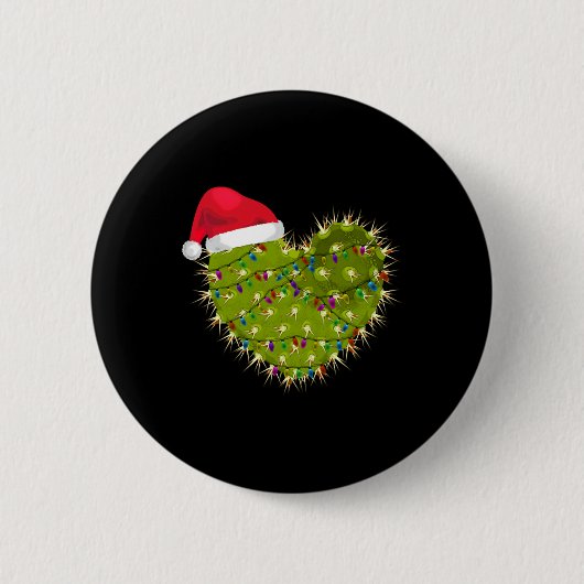 Cactus Heart Kerstmis Ronde Button 5,7 Cm (Voorkant)