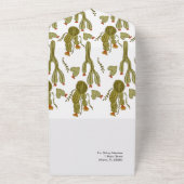 Cactus Hearts Waterverf Hand Painted Wedding All In One Uitnodiging (Buitenkant)