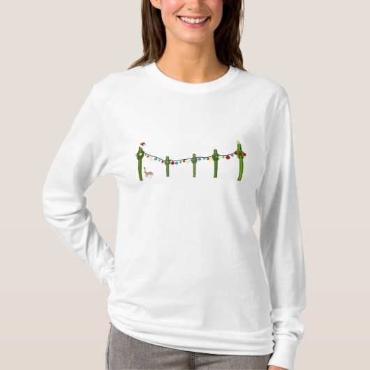 Cactus Holiday Tshirt met lange mouwen (Voorkant)