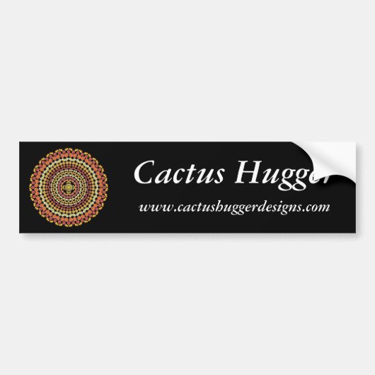 Cactus Hugger Bumpersticker met Barrel Cactus 1 (Voorkant)