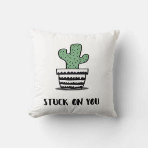 Cactus Illustratie Artistiek Ontwerp Vastgelopen O Kussen