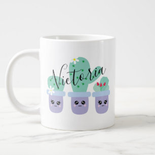 Cactus in pot Cute naam Reuzen koffiemok Extra Grote Beker