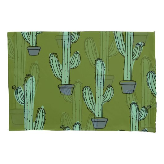 Cactus in Pot Illustratie Kussensloop (Voorkant)