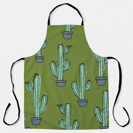 Cactus in Pot Illustratie Schort (Voorkant)
