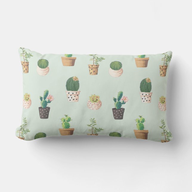 Cactus in pot patroon buitenkussen (Voorkant)