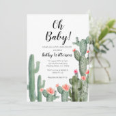 Cactus Invitation succulente oh baby shower (Debout devant)