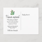 Cactus J'Ai Déplacé Faire-part Postcard (Dos)