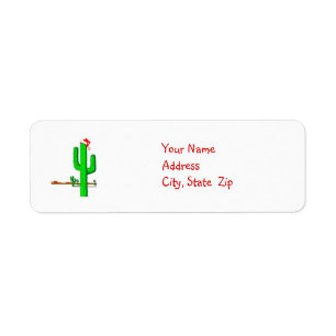 Cactus kerstboom - Adresetiketten Etiket