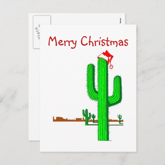 Cactus Kerstboom - Briefkaart (Voorkant / Achterkant)