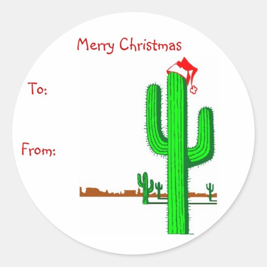 Cactus Kerstboom - Cadeau Labels (Voorkant)