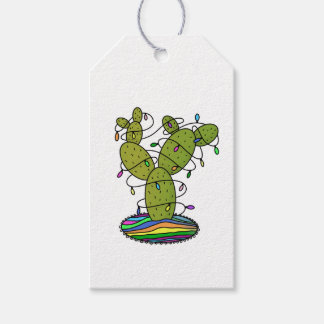 Cactus kerstboom cadeaulabel