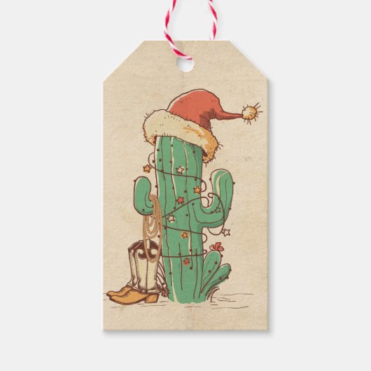 Cactus kerstboom cadeaulabel (Voorkant)