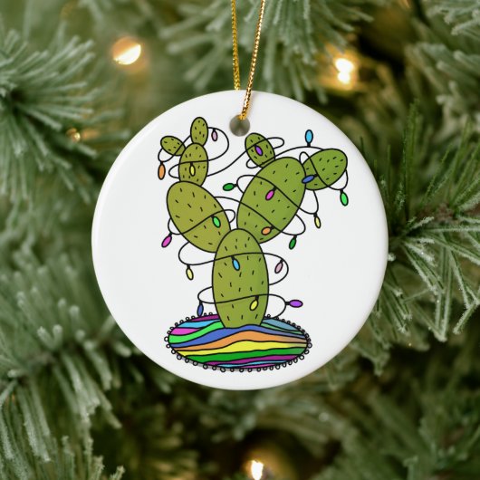 Cactus kerstboom keramisch ornament (Boom)