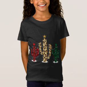 Cactus Kerstboom met Buffel Plaid Leopard D T-shirt