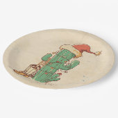 Cactus kerstboom papieren bordje (Gekanteld)