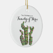 Cactus Kerstmis als familie van drie Keramisch Ornament (Rechts)