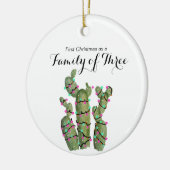 Cactus Kerstmis als familie van drie Keramisch Ornament (Links)