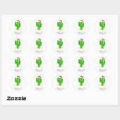 Cactus Kerstmis Ronde Sticker (Vel)