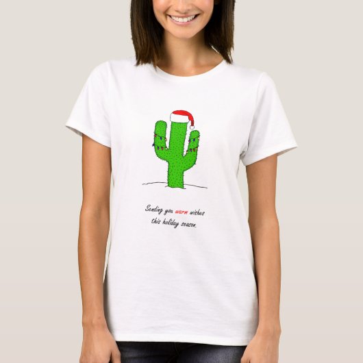 Cactus Kerstmis T-shirt (Voorkant)