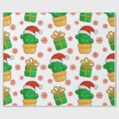 Cactus-kerstpatroon Cadeaupapier (Vlak)