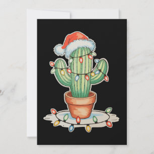 Cactus Kerstverlichting Kerstmis Grappig Vakantie Feestdagenkaart